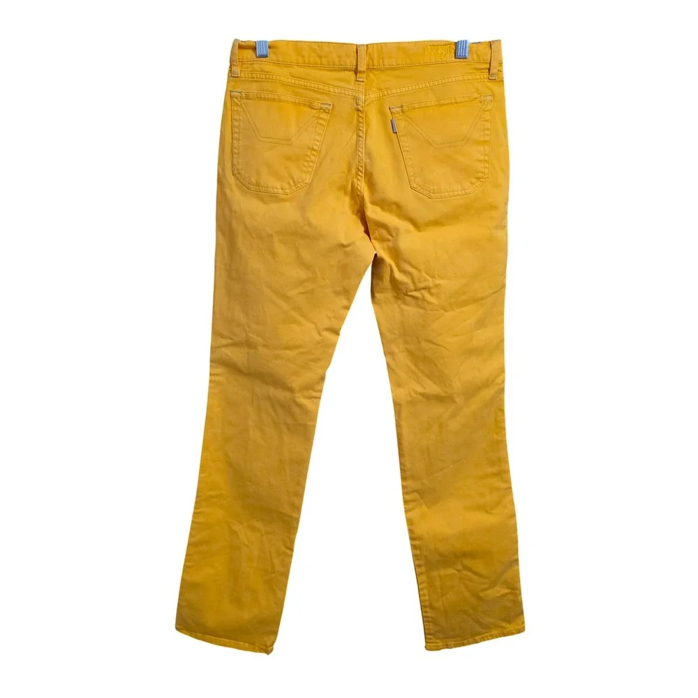 Jeckerson Women's Donna Ochre Yellow Gabardine 5-Pocket Golf Pants Italy Size 31